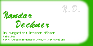 nandor deckner business card